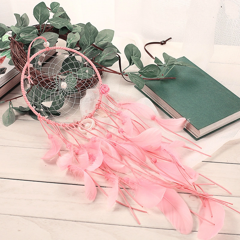 Flower Language Flower Throb Pink Shell Tassel Dream Catcher Pendant Handicraft Decoration Interior Decoration Gift