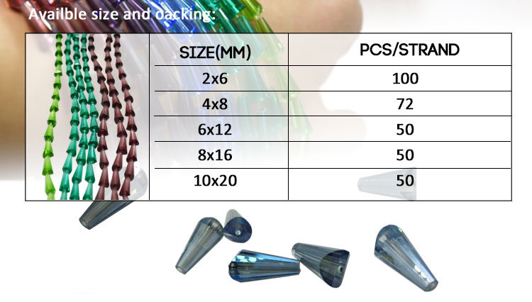 Multicolor Pagoda Glass Beads Crystal Glass Beads for Jewelry Making