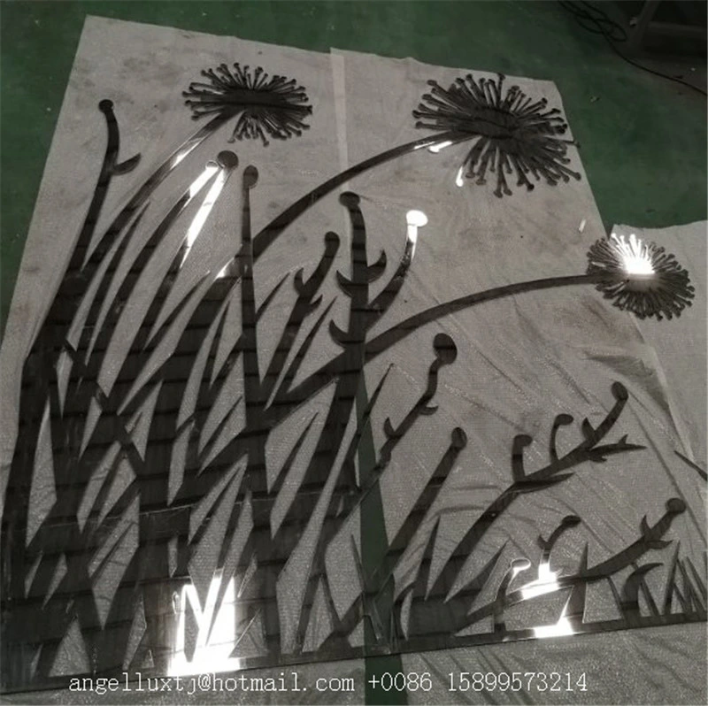 Customized Metal Flower Wall Art Laser Cutting Stainless Steel Arts and Crafts