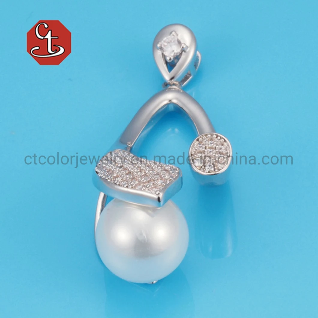 White Cubic Zirconia Jewelry Sets Pearl Bridal Jewelry for Women Elegant Pearl Rings