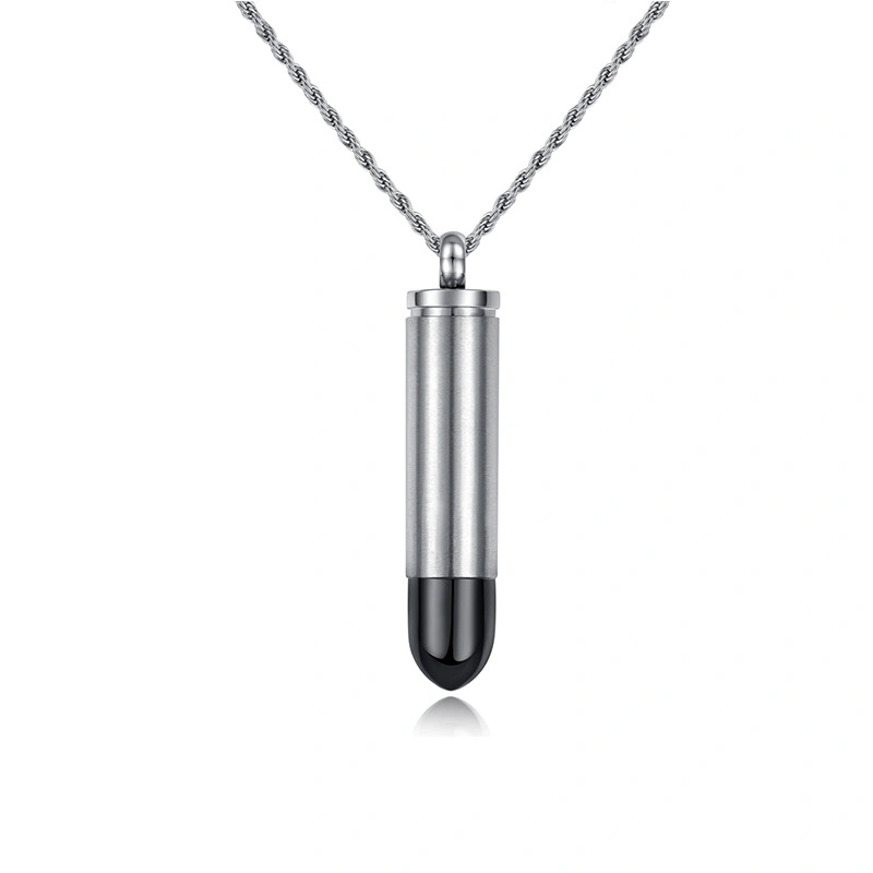 Men Fashion Jewelry Bullet Shaped Custom Stainless Steel Pendant