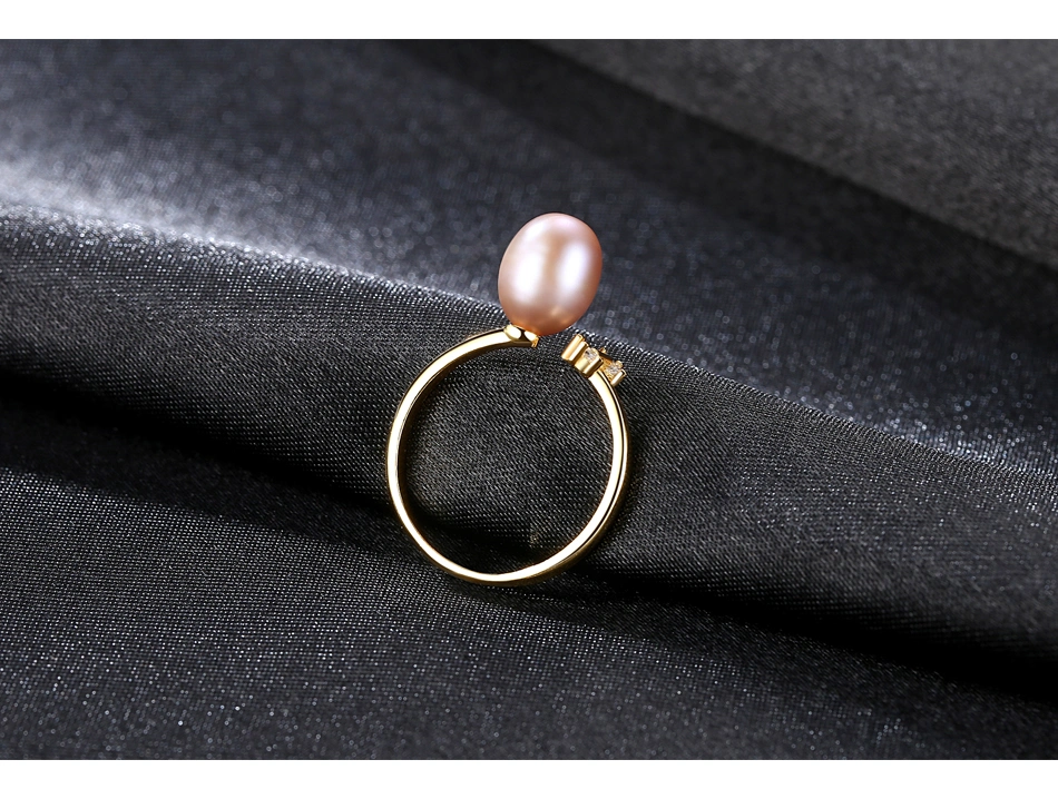 Daily CZ 925 Sterling Silver Finger Freshwater Pearl Rings