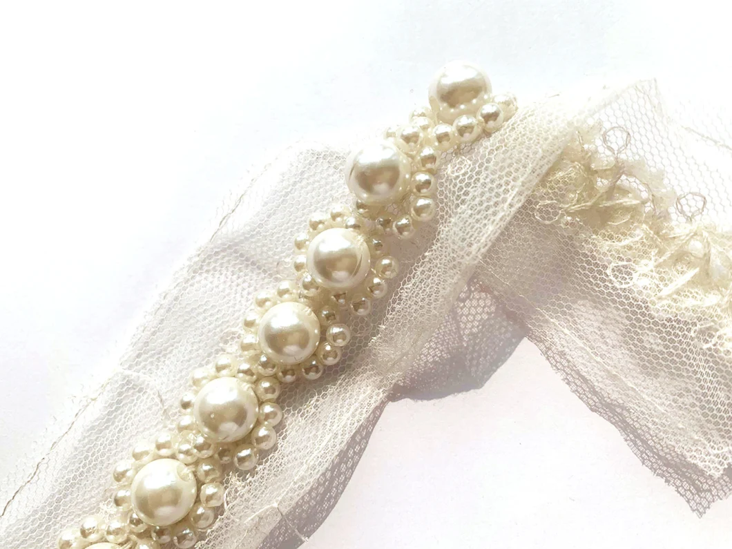 New Garment Accessory Pearl Design Handmade Beaded Lace Trimming