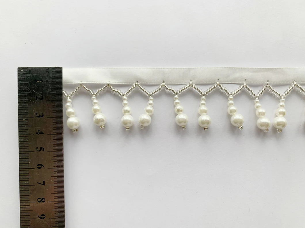 2020 New Garment Accessory Pearl Pendant Beaded Laec Trimming