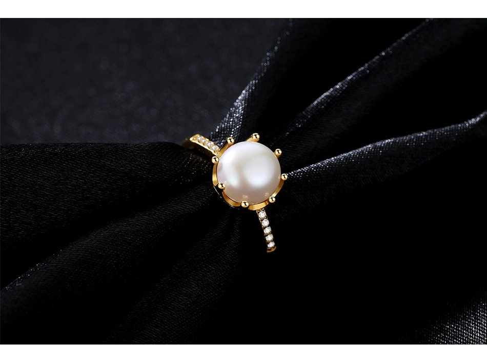 18K Gold Plated Sterling Silver Finger Freshwater Pearl Rings