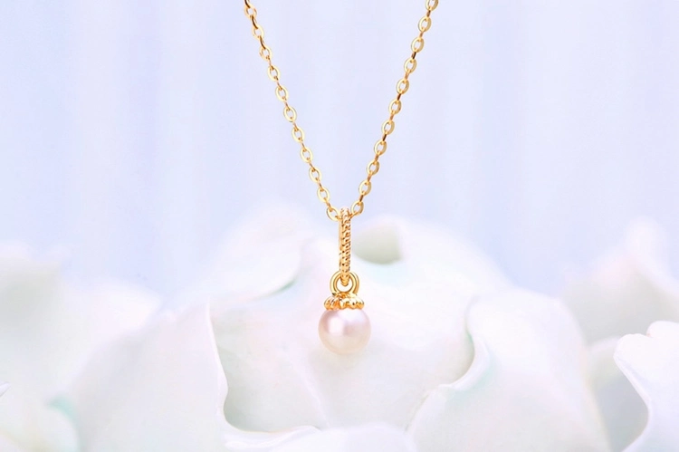 New Design Real Gold Jewelry Fine 14K Solid Gold Pearl Pendants