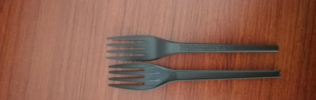 Biodegradable Disposable Plastic Forks Black Compostable Fork Cutlery Tableware PLA Forks