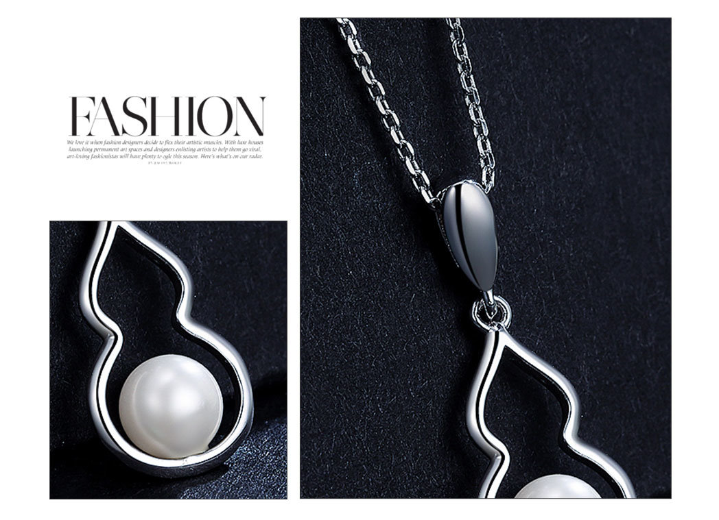 New White Pearl Gourd Type Pendant Necklaces for Women Simulated Pearl Drop Necklace Female Trendy Jewelry