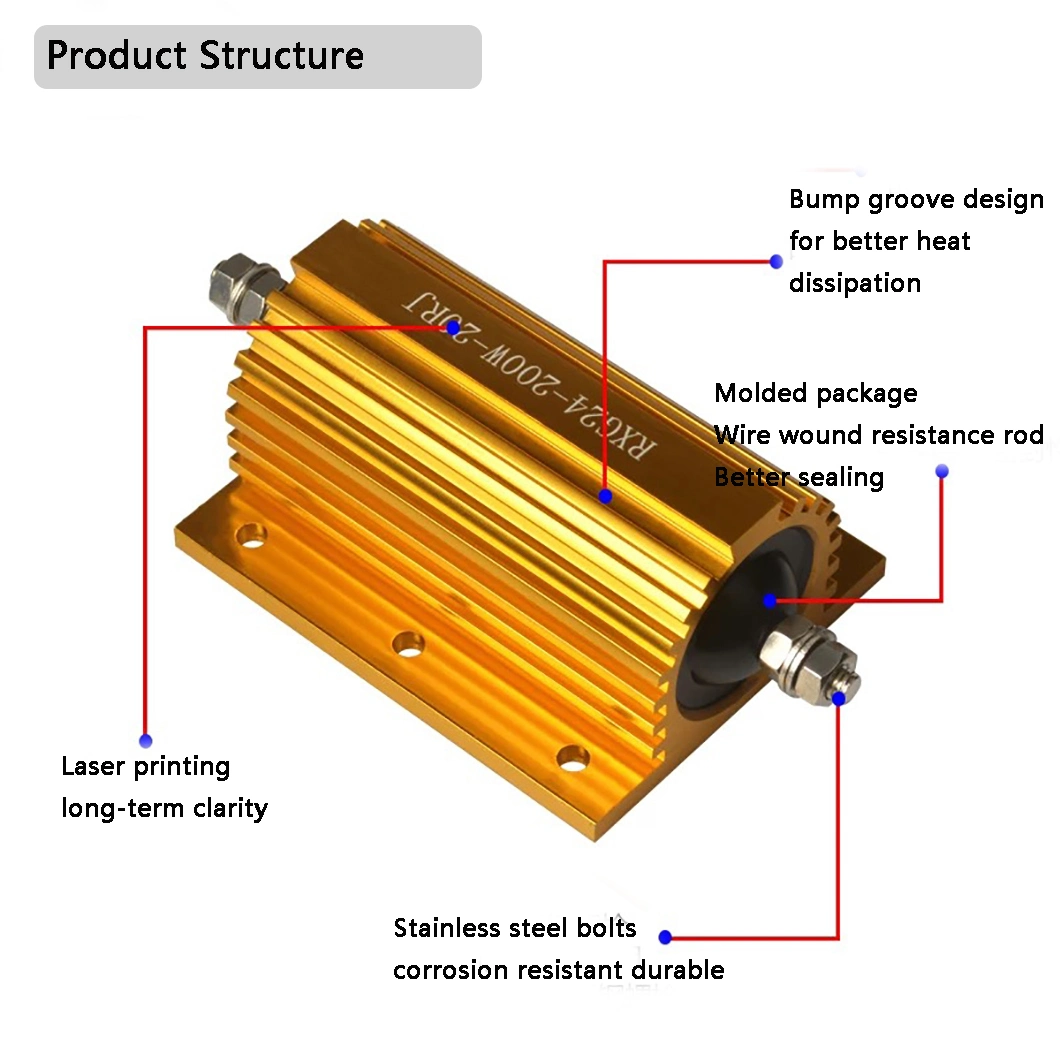 Rx24 25W 50W Small Size Gold Power Case Shell Aluminum Case Resistor