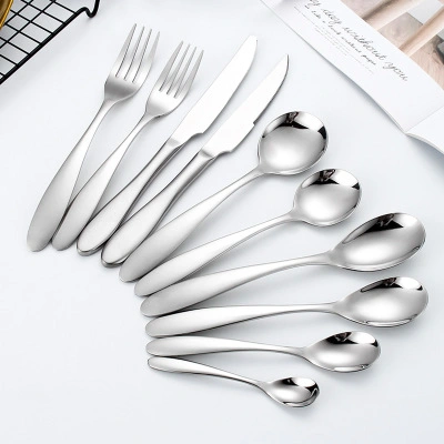 Elegant 073 Upscale 304 Stainless Steel Steak Fork Fork Spoon Spoon Coffee Spoon Hotel Western Restaurant Supplies Tableware