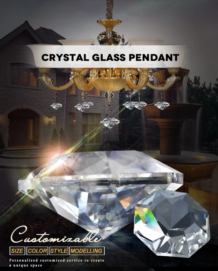 Diamond Shape Pendants Beads Crystal Pyramid Beads for Chandelier Light