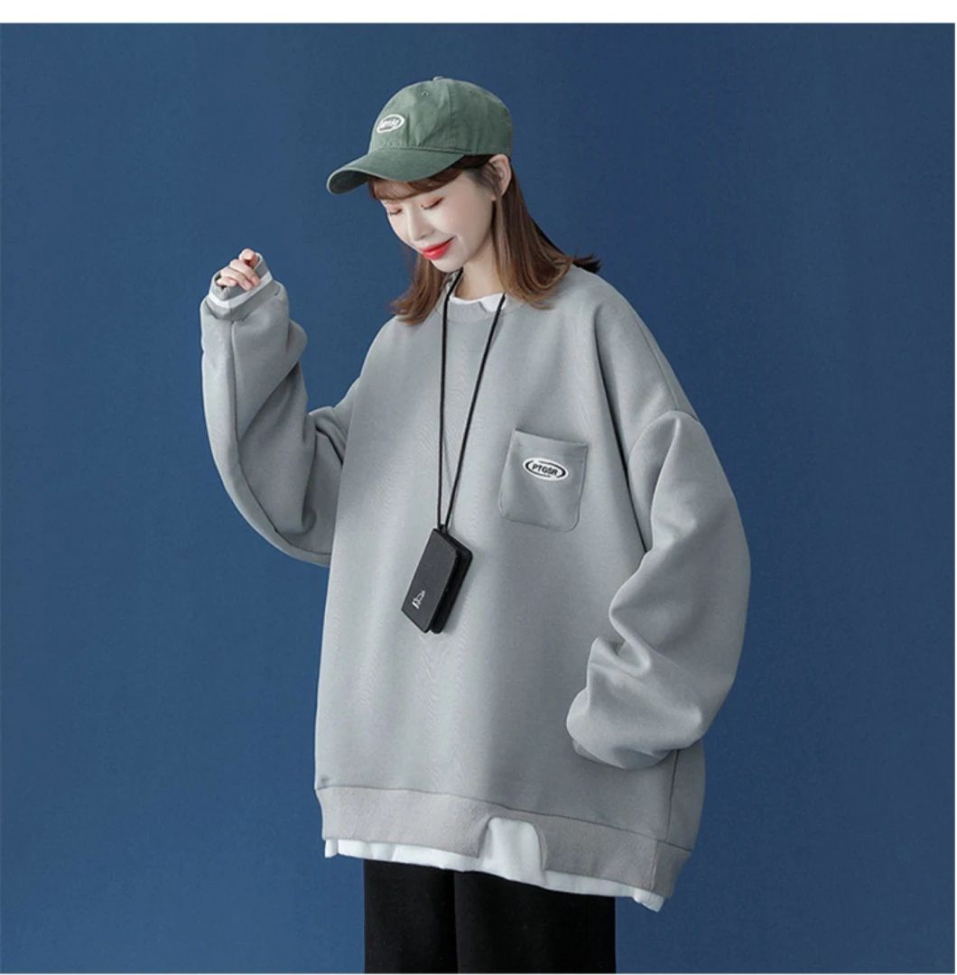 Fake Two Hoodies Hot Style Fried Street Ins Super Fire Loose Korean Style Chic Oversize