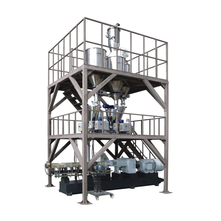 Full Automatic CaCO3 Filler Waste Plastic Co-Rotating Recycling Twin Double Screw Extruder for Filler Masterbatch