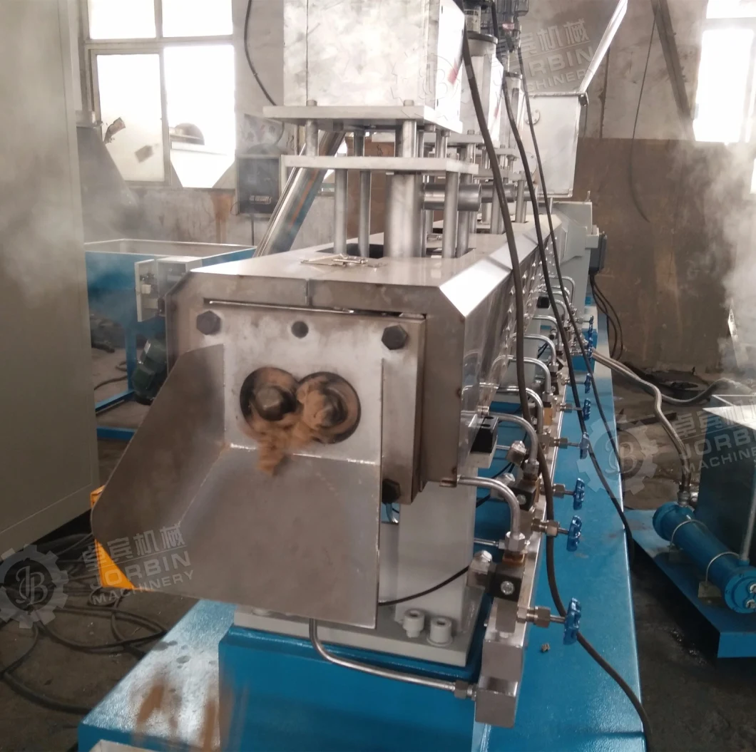 Plastic PP PE PVC Compounding with Wood Two Screw Extrusion Plant with Hot Die Cutter