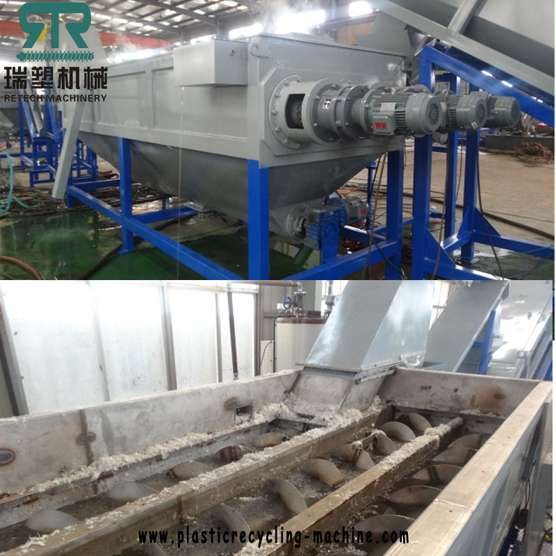 Waste Plastic Packing Film Reprocessing Washing Plant Facility with Double Stage Extrusion Pelletiser Line