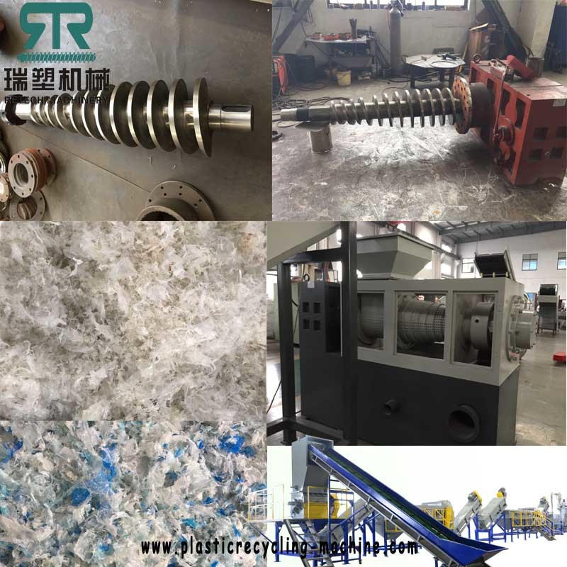 Waste Plastic Packing Film Reprocessing Washing Plant Facility with Double Stage Extrusion Pelletiser Line