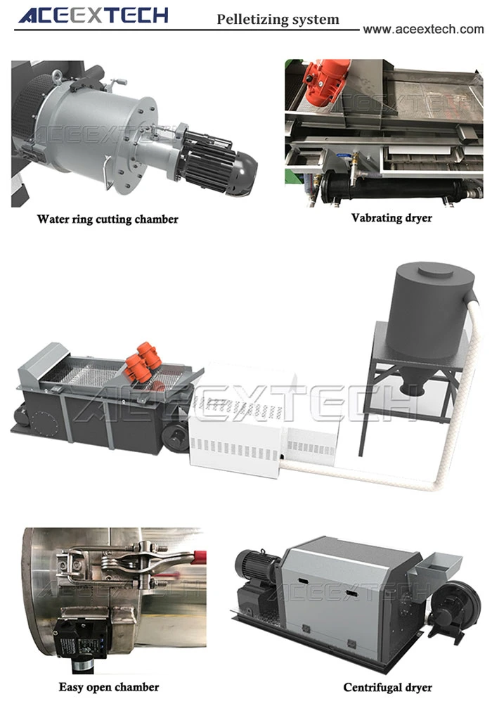 Fabric Water Ring Cutter Plastic Recycling Pelletizer