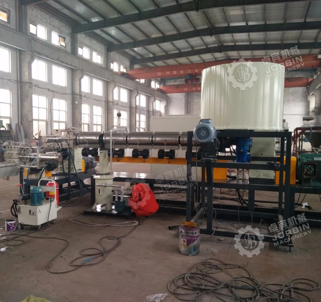 Plastic PP HDPE LDPE Film Flakes Two Stage Extruder Granulation Production Line with Side Force Feeder