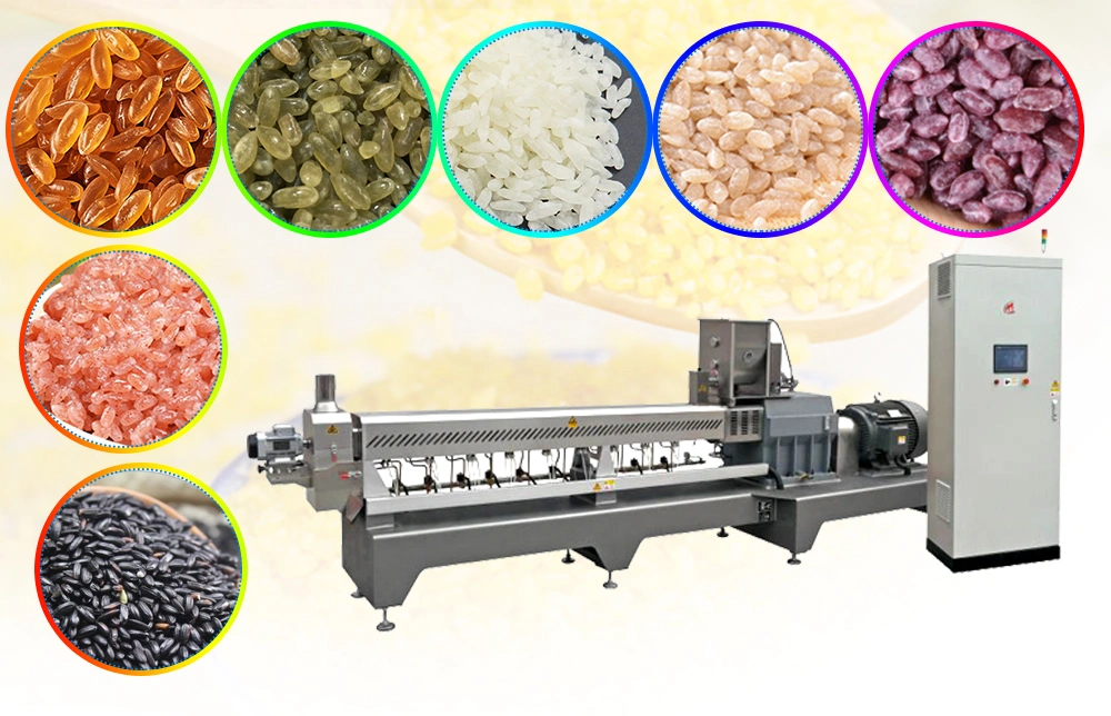 China Factory Twin Screw Extruder Artificial Fortified Nutritional Rice Making Machine