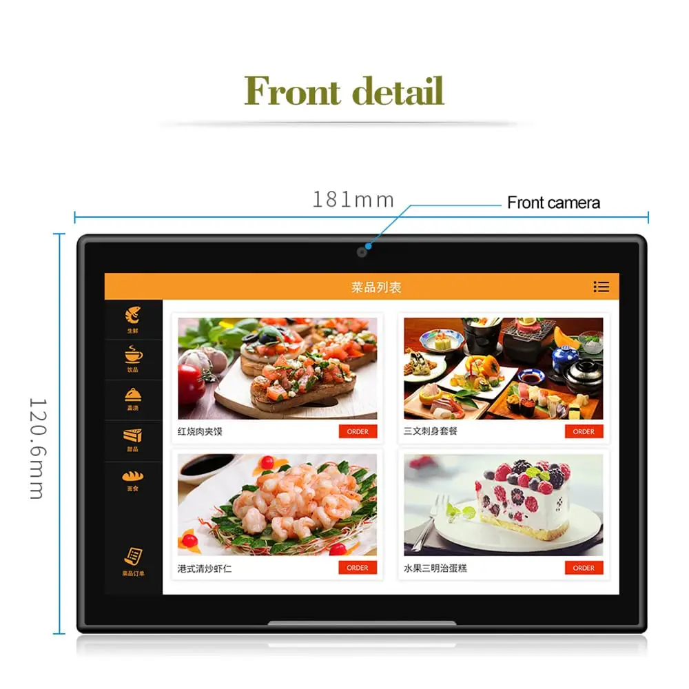 Portable 7 Inch L Shape Customer Feedback Display Tablet PC with WiFi Front Camera