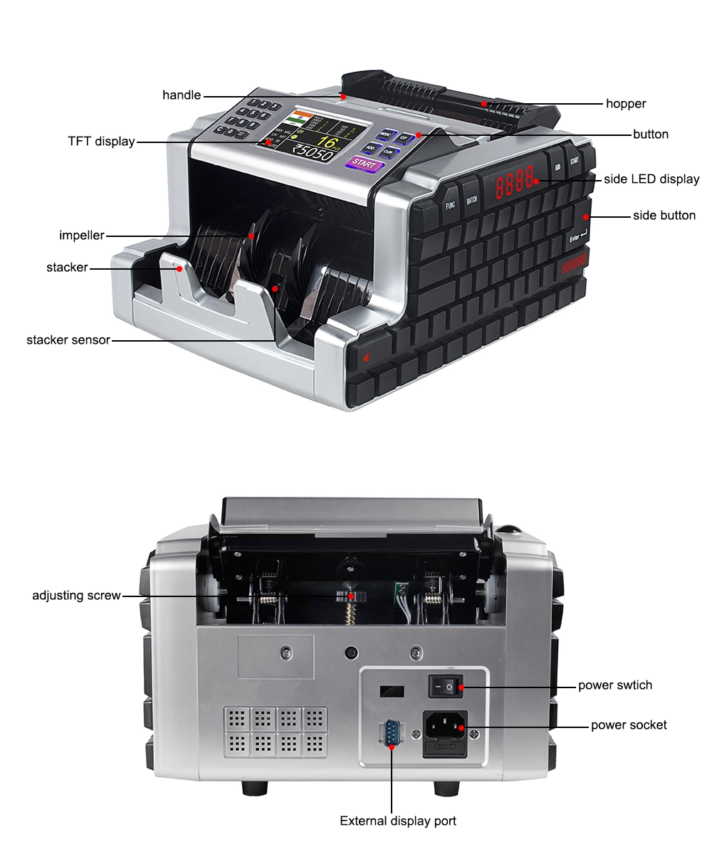 Al-6200t Money Counting Money Counting Machine Money Counting Machine Bill Counter