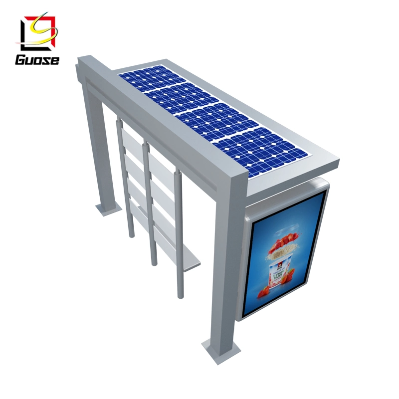 Outdoor Bus Stop Advertisement Light Box Passenger Waiting Shelters Stainless Steel Bus Shelters