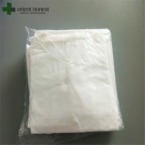 Knitted Collar One Time Use Visitor Coat Professional Manufacturer Non Woven Colorful Disposable Jacket