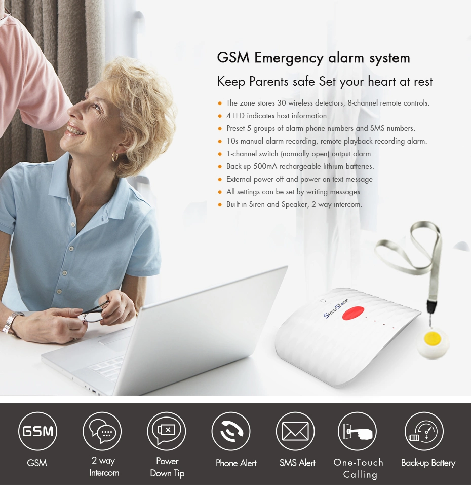 GSM Emergency Calling System for Elderly People Yl-007ms1