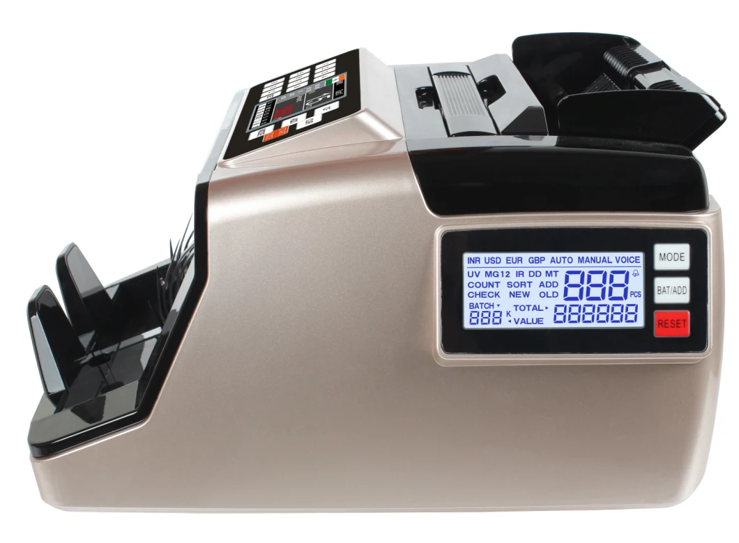 Al-7200 Professional Commercial Bill Counter with UV Mg IR Detection Banknote Counting Machine