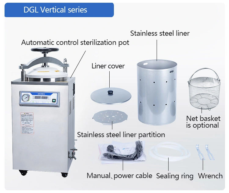 Digital Display Vacuum Vertical Type Autoclave Sterilizer 24L Price Tyx-24lm