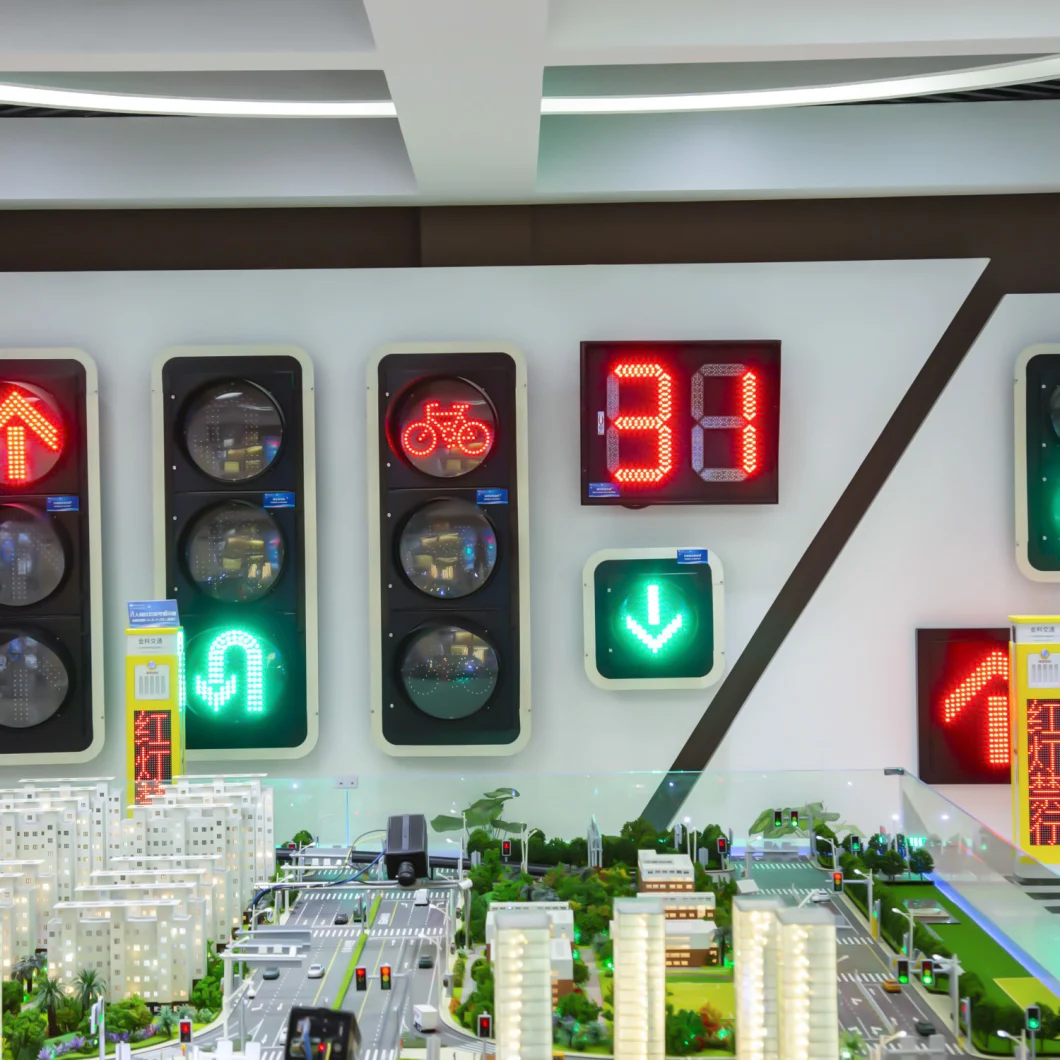 Bicycle Traffic Signals/Bike Traffic Lights for People Ride Over The Road