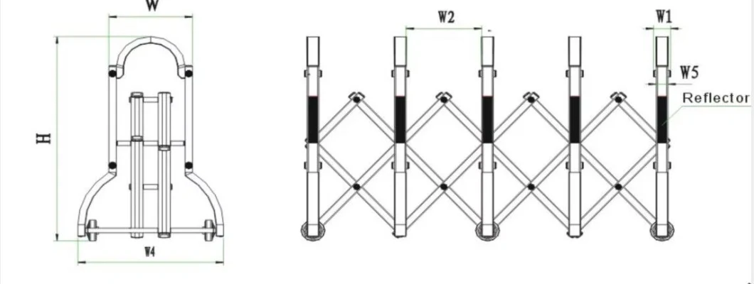 Crowd Control Barrier with Interlock and Brake System