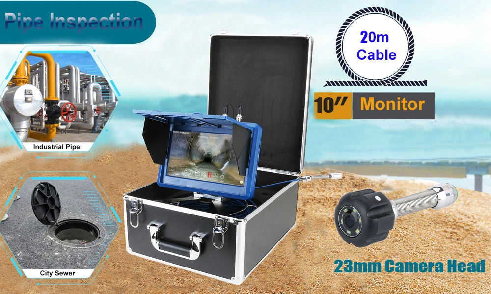 Industrial Pipe Sewer Inspection Video Camera with Meter Counter / DVR Video Recording / WiFi Wireless