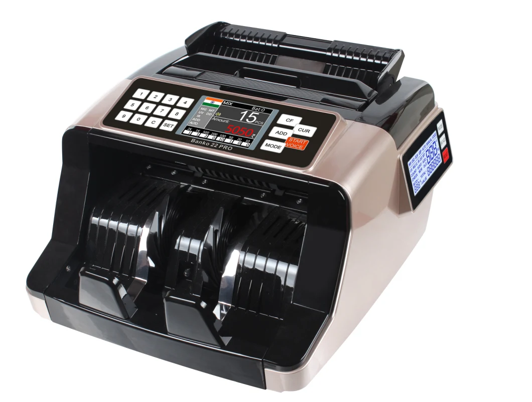 Al-7200 Professional Commercial Bill Counter with UV Mg IR Detection Banknote Counting Machine