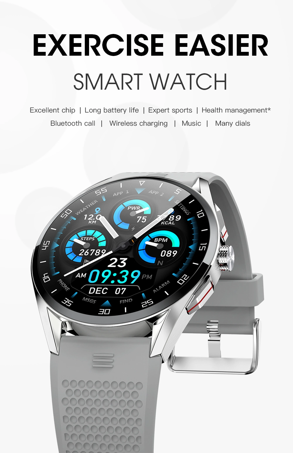 Smartwatch Real-Time Heart Rate Blood Pressure Monitoring Bluetooth Call Sports Pedometer Smart Watch