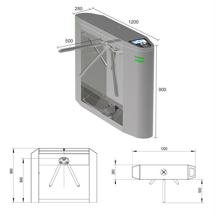 Retractable Single Arm People Counter Tripod Turnstile