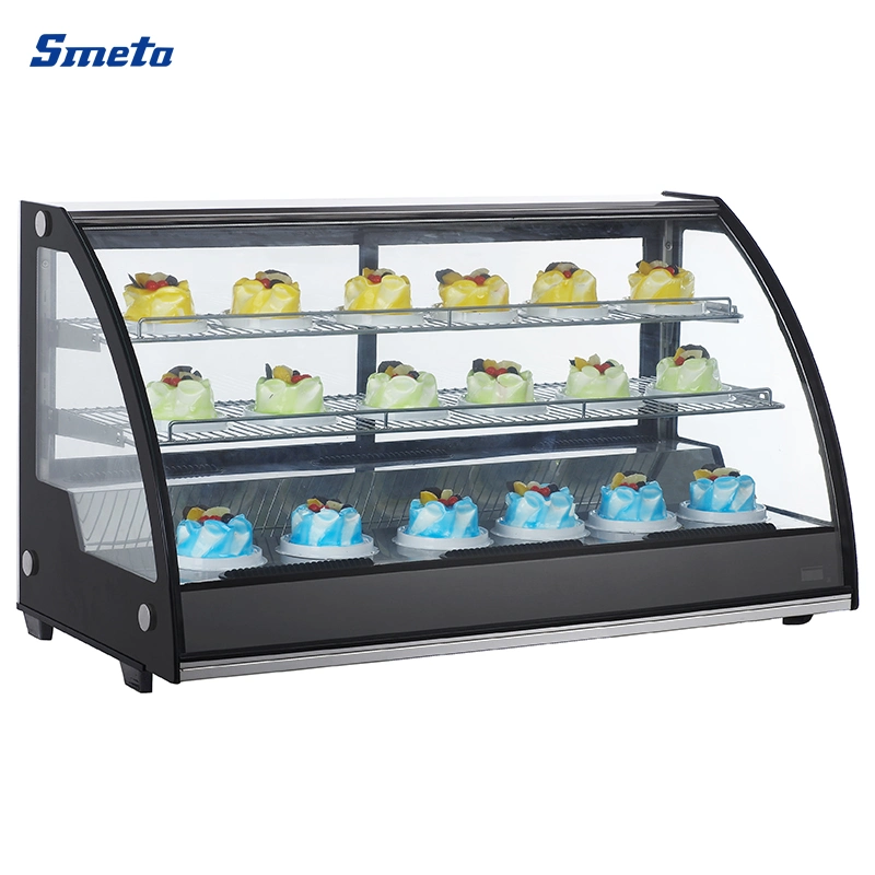 201L Air Cooling Sliding Glass Door Counter Top Showcase Cake Chiller