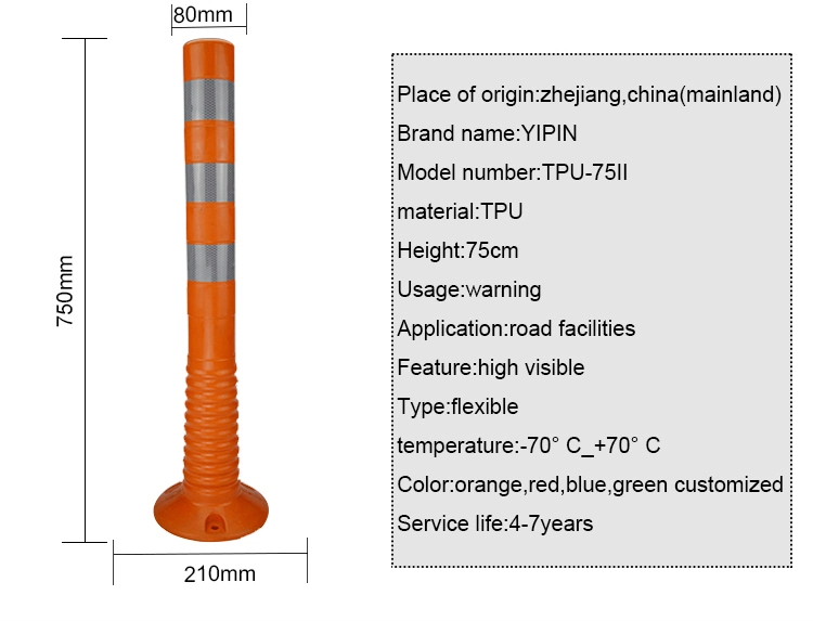 PU Traffic and Parking Sign Spring Post Traffic Delineator Post Traffic Warning Post