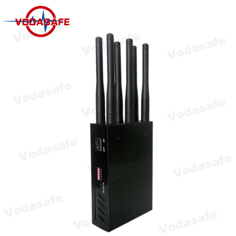 Six Antennas Portable WiFi Network Jammers with Cooling Fans High Power Handheld WiFi Device Blocker