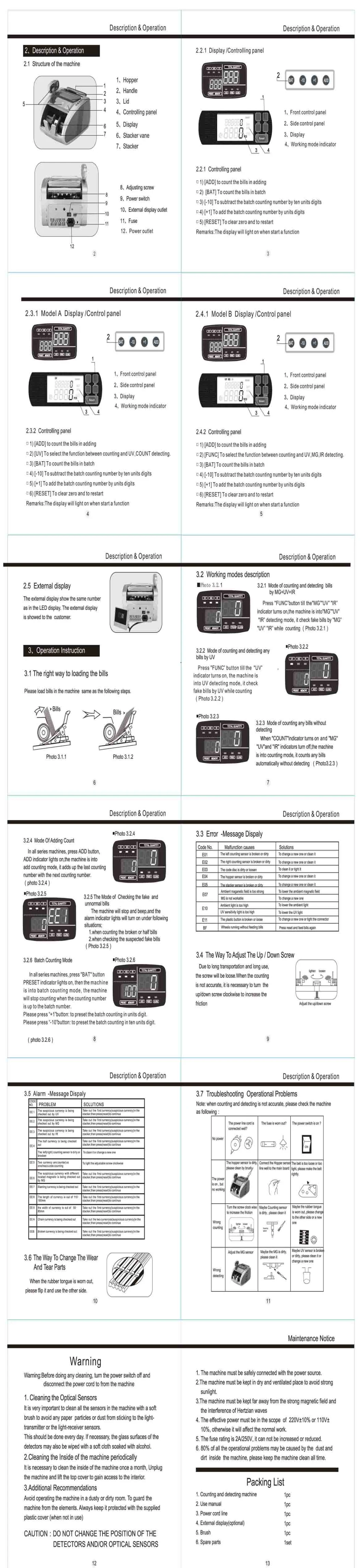 Note Counting Machine Cash Counting Machine Currency Counting Machine