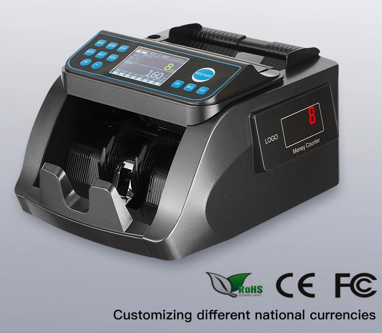 Y5518 Silver Great Quality Money Counter, Cash Register, Loose Money Counter, Detection Counter, Currency Counter