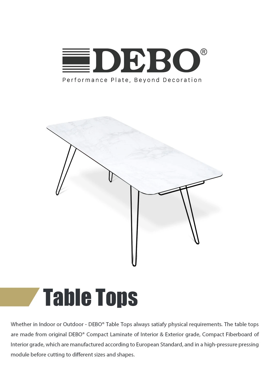 Debo High-End Compact Laminate HPL Retail Commercial Counter Tops