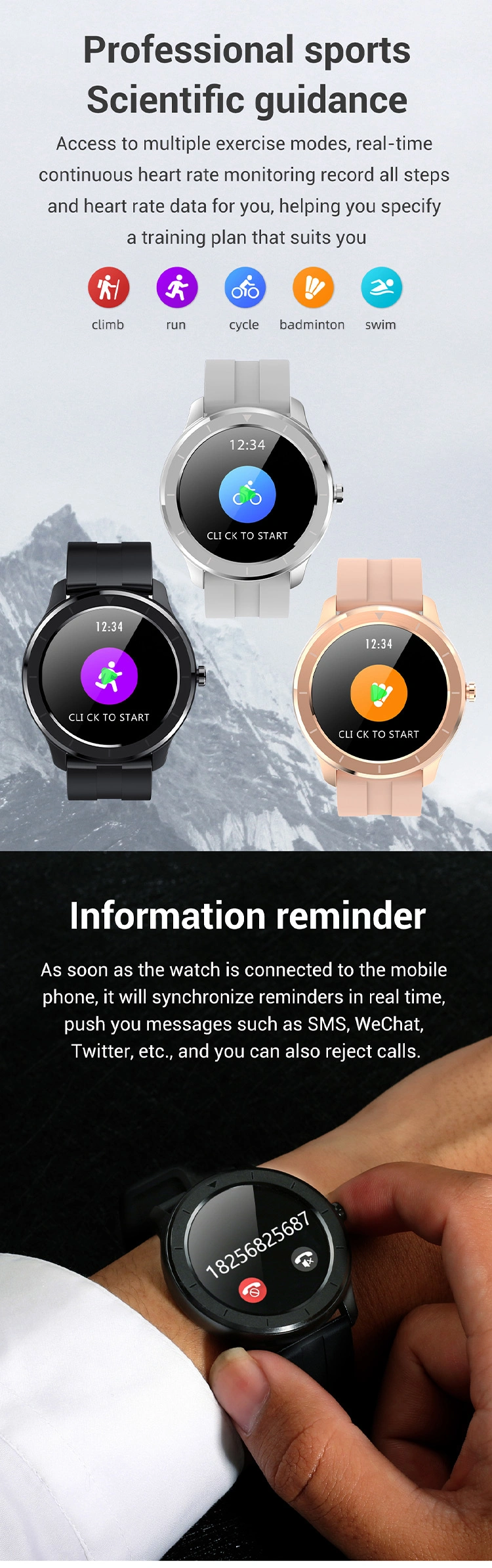 Full Colorful Screen Ai Monitoring Smart Bracelet Oxygen Monitoring Smartwatch
