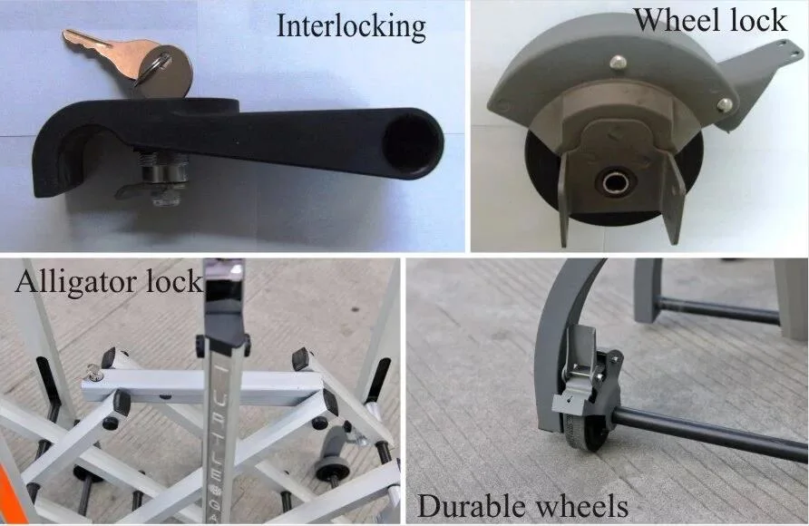 Crowd Control Barrier with Interlock and Brake System