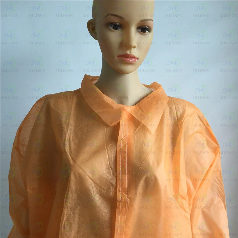 Disposable Non Woven Lab Coat/PP Visitor Coat/Nonwoven Disposable Visitor Coat