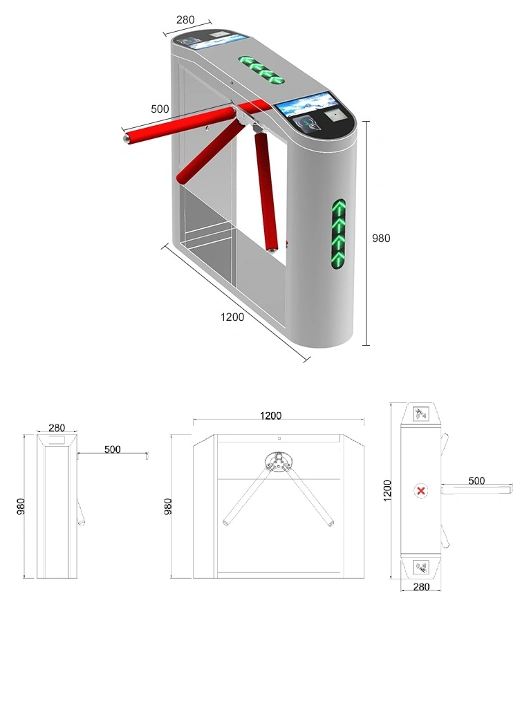 Simple to Install People Counter Tripod Turnstile for Stadiums