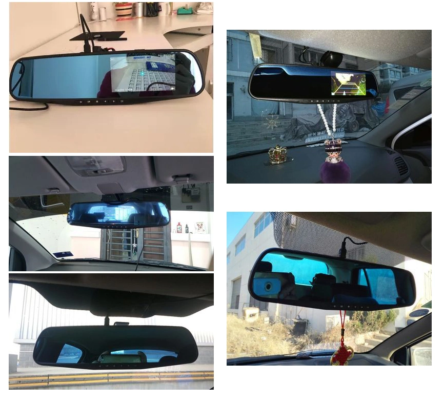 Dash Car Camera 4.3inch 1080P Dual Lens Dash Cam H. 264 Rearview Mirror Video Recorder