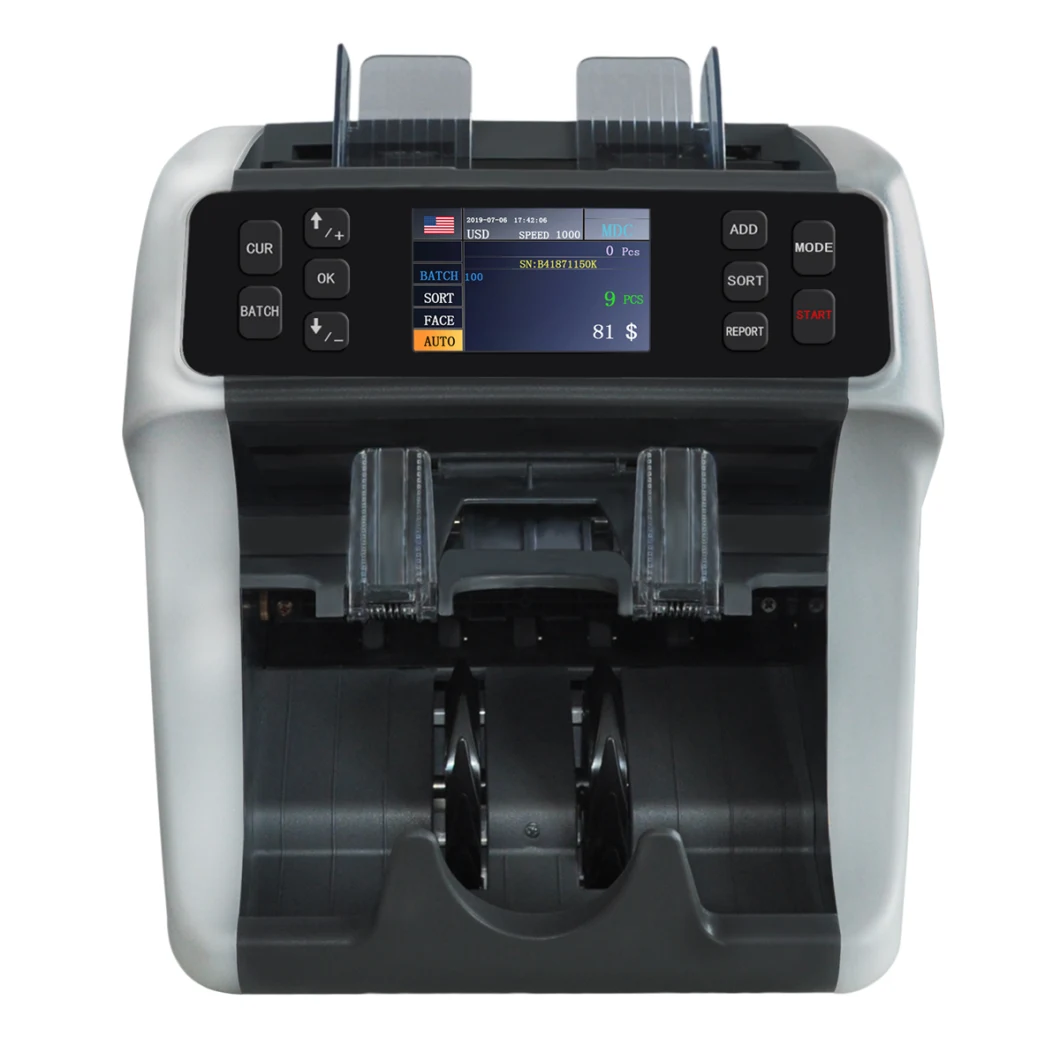 Best Quality Two Pocket Cis Mix Currency Counting and Sorting Machine Banknote Counter, Bill Counter