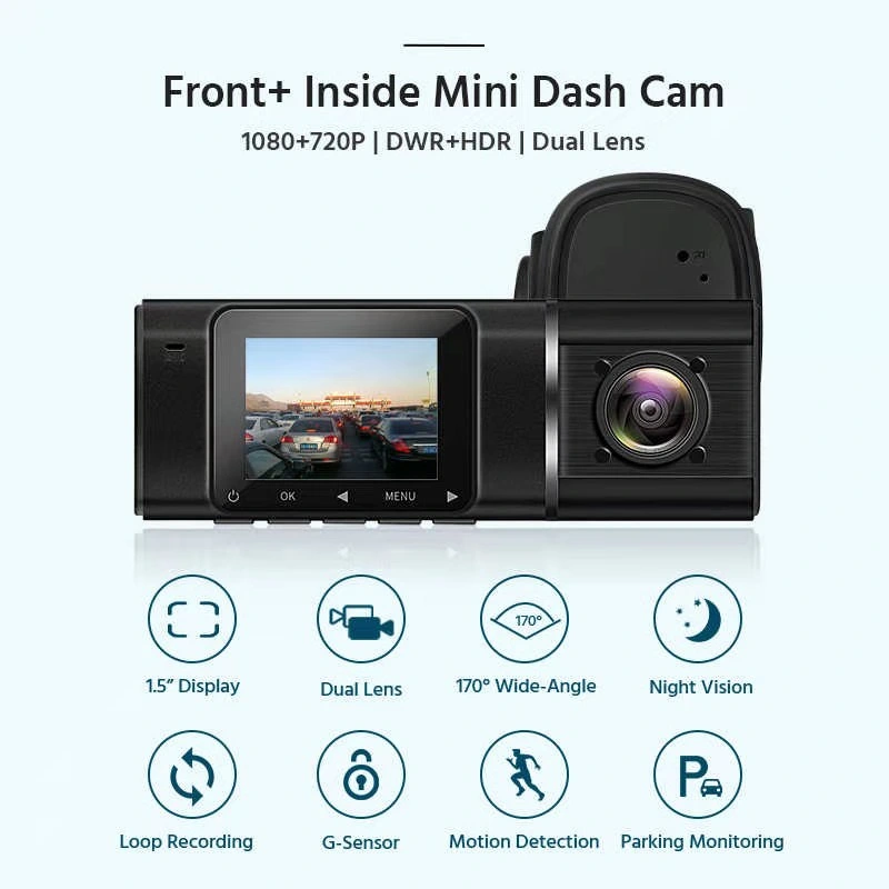 X1500 Rotational GPS Dual Lens Dash Camera