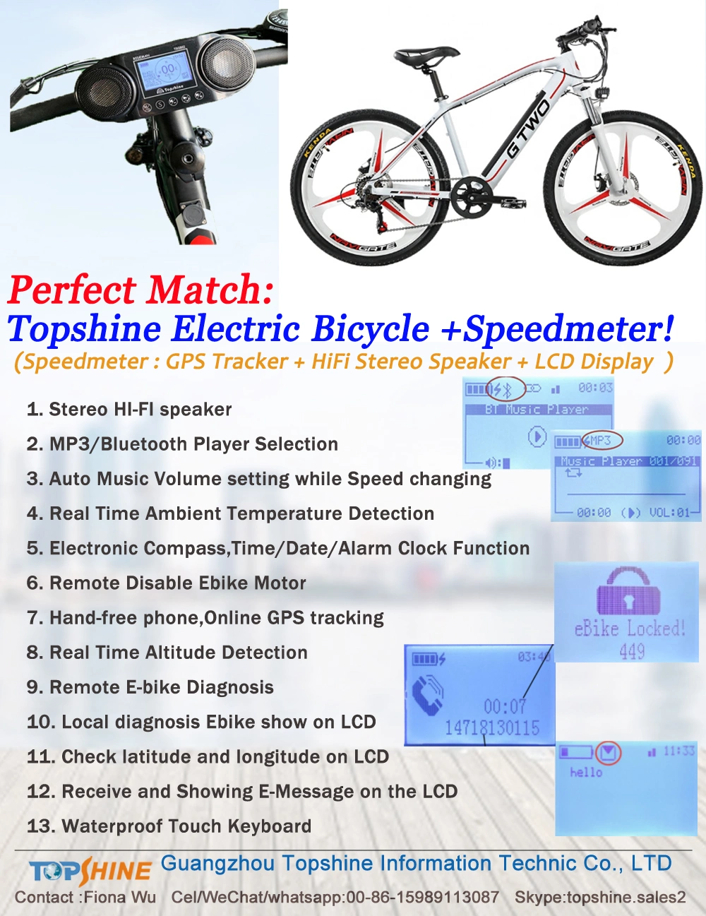 New Designed OEM ODM Available 350W GPS Electric Bike with Advanced Ebike Customer Management System